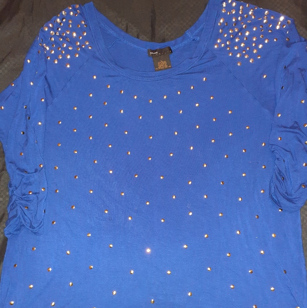 Beautiful blue studded blouse